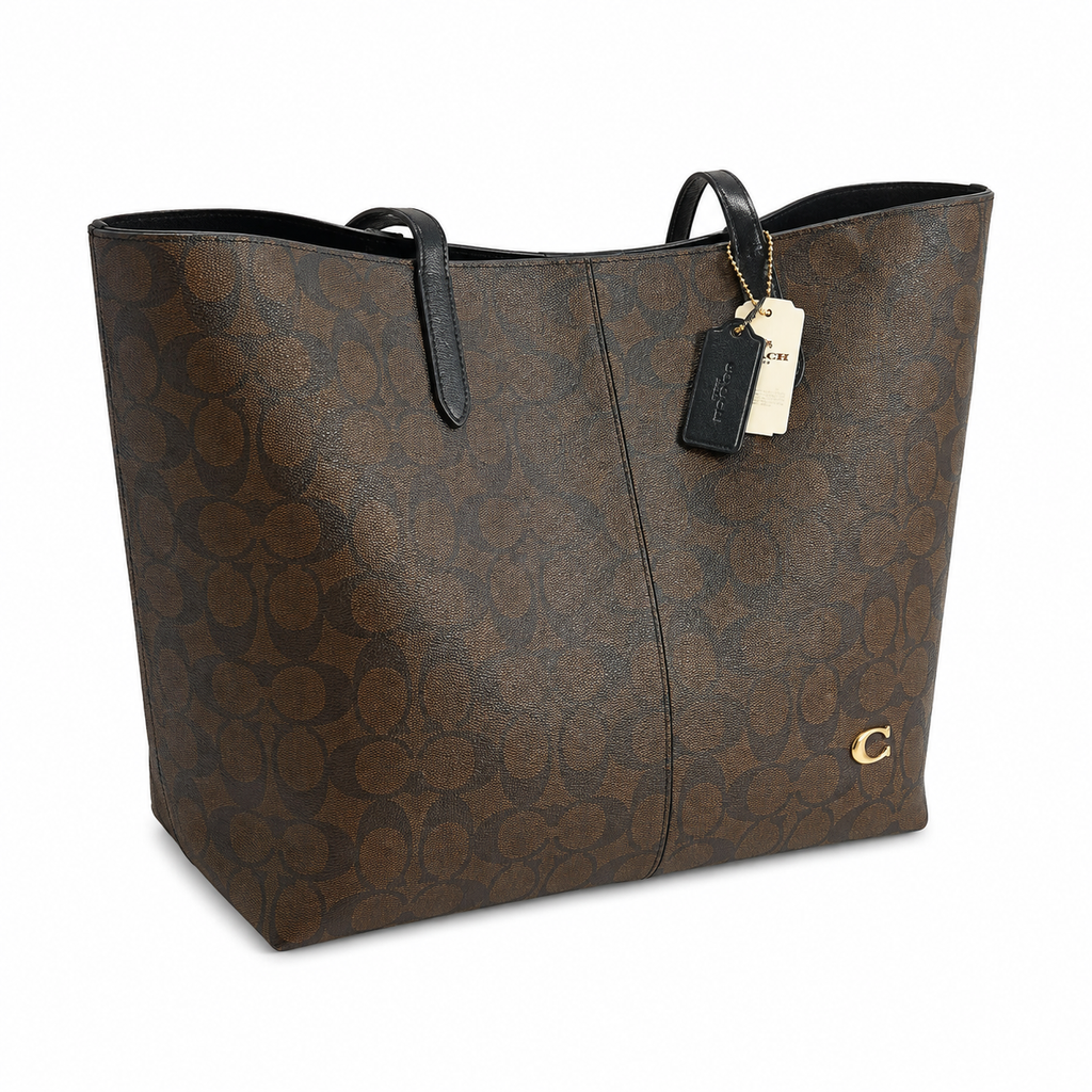 Coach North Tote 32 Premium Canvas & Leather Tote Bag