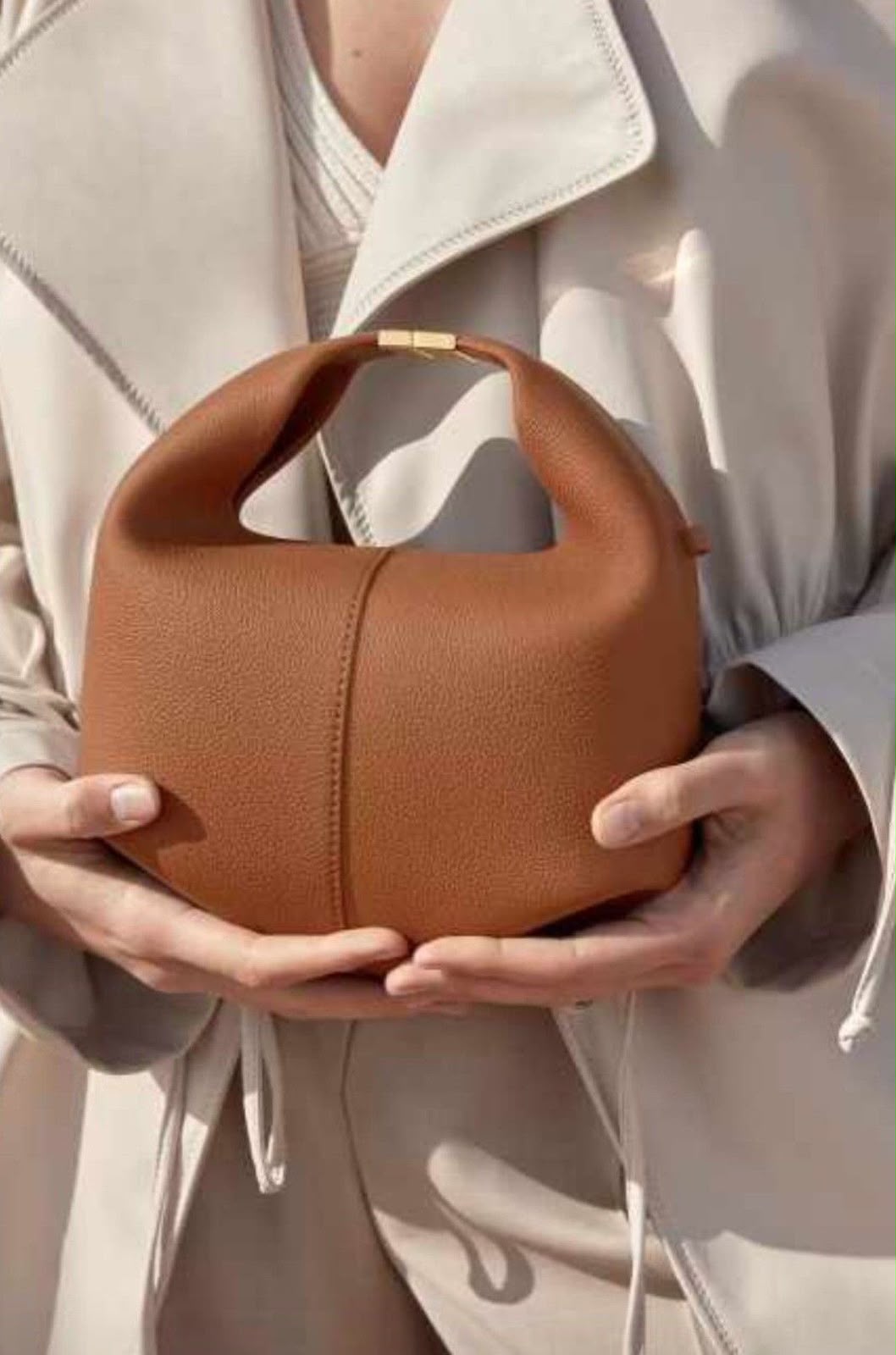 Polene Beri Textured Leather Crossbody Bag