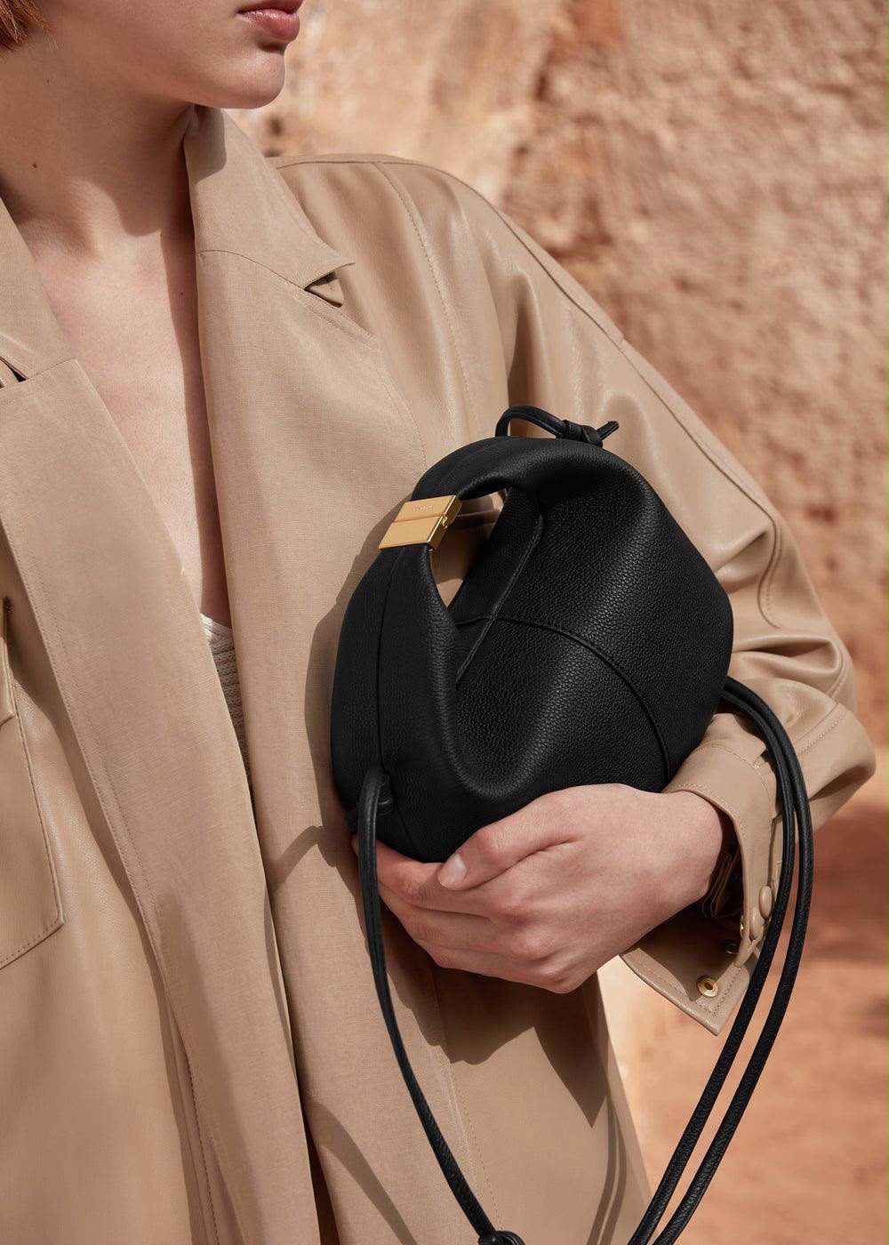 Polene Beri Textured Leather Crossbody Bag