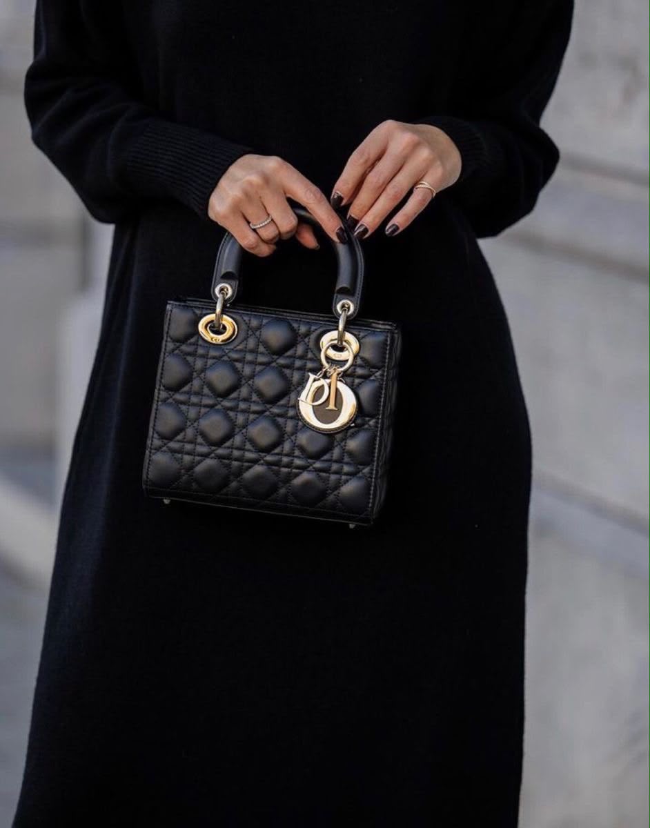 Christian Dior Lady Dior Medium Lambskin Handbag