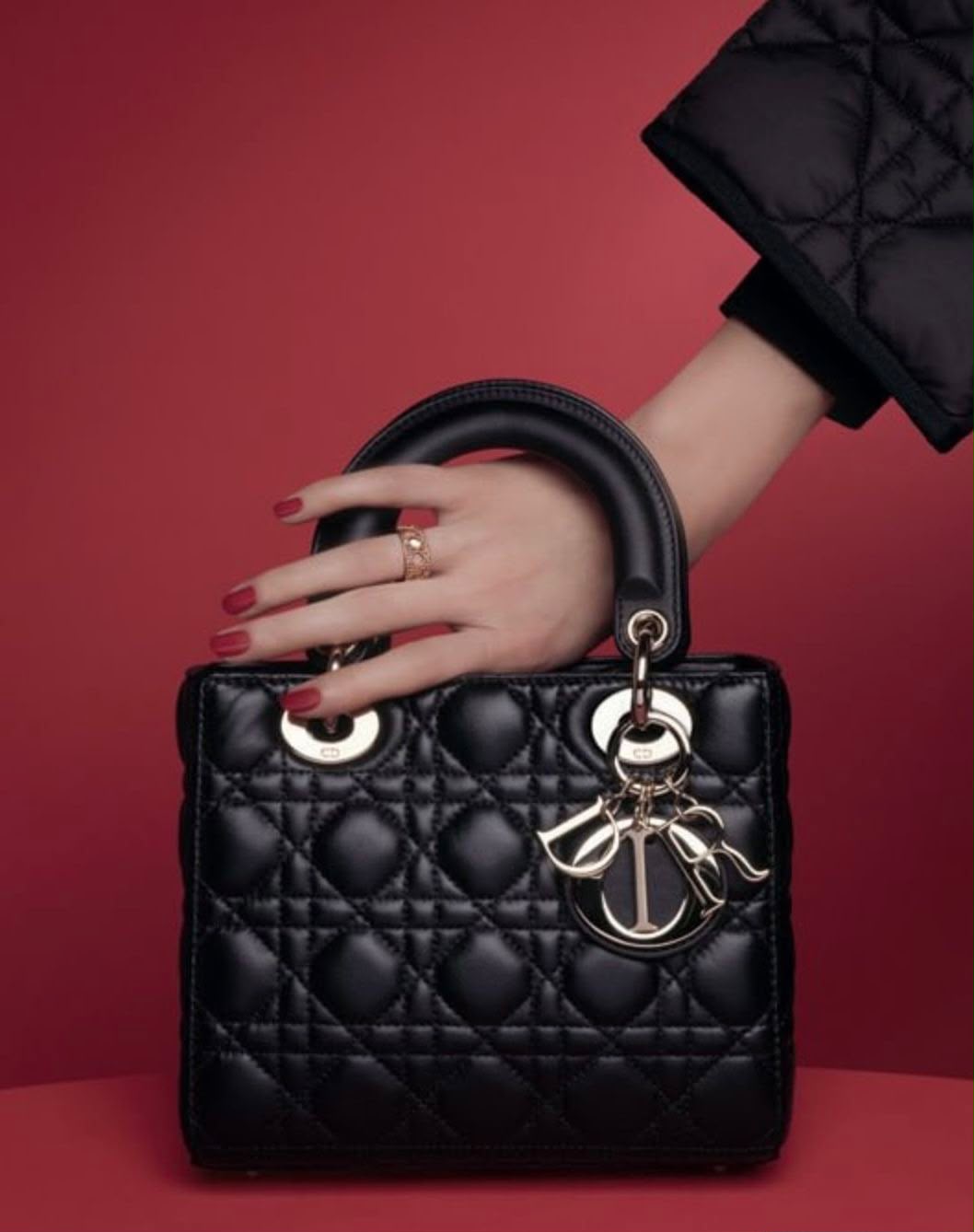 Christian Dior Lady Dior Medium Lambskin Handbag
