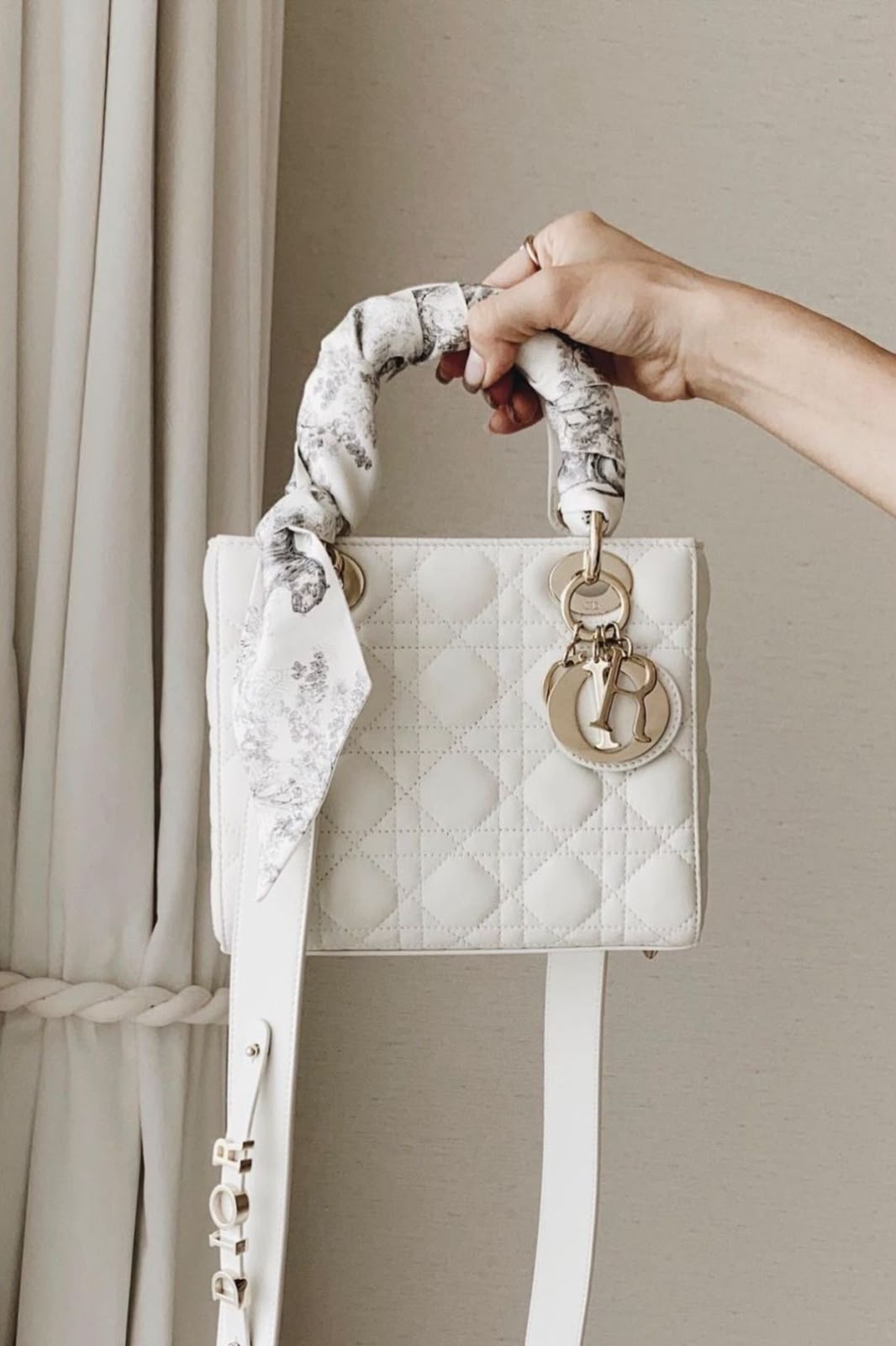 Christian Dior Lady Dior Medium Lambskin Handbag