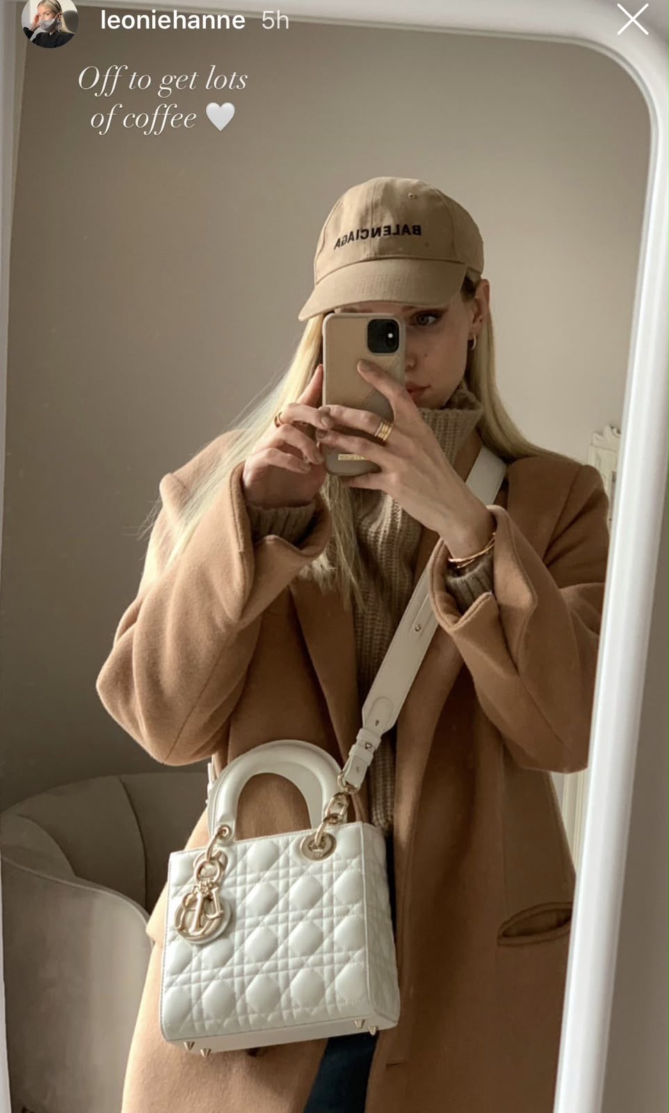 Christian Dior Lady Dior Medium Lambskin Handbag