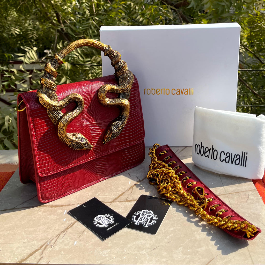 Roberto Cavalli Borsa with Snake Handle