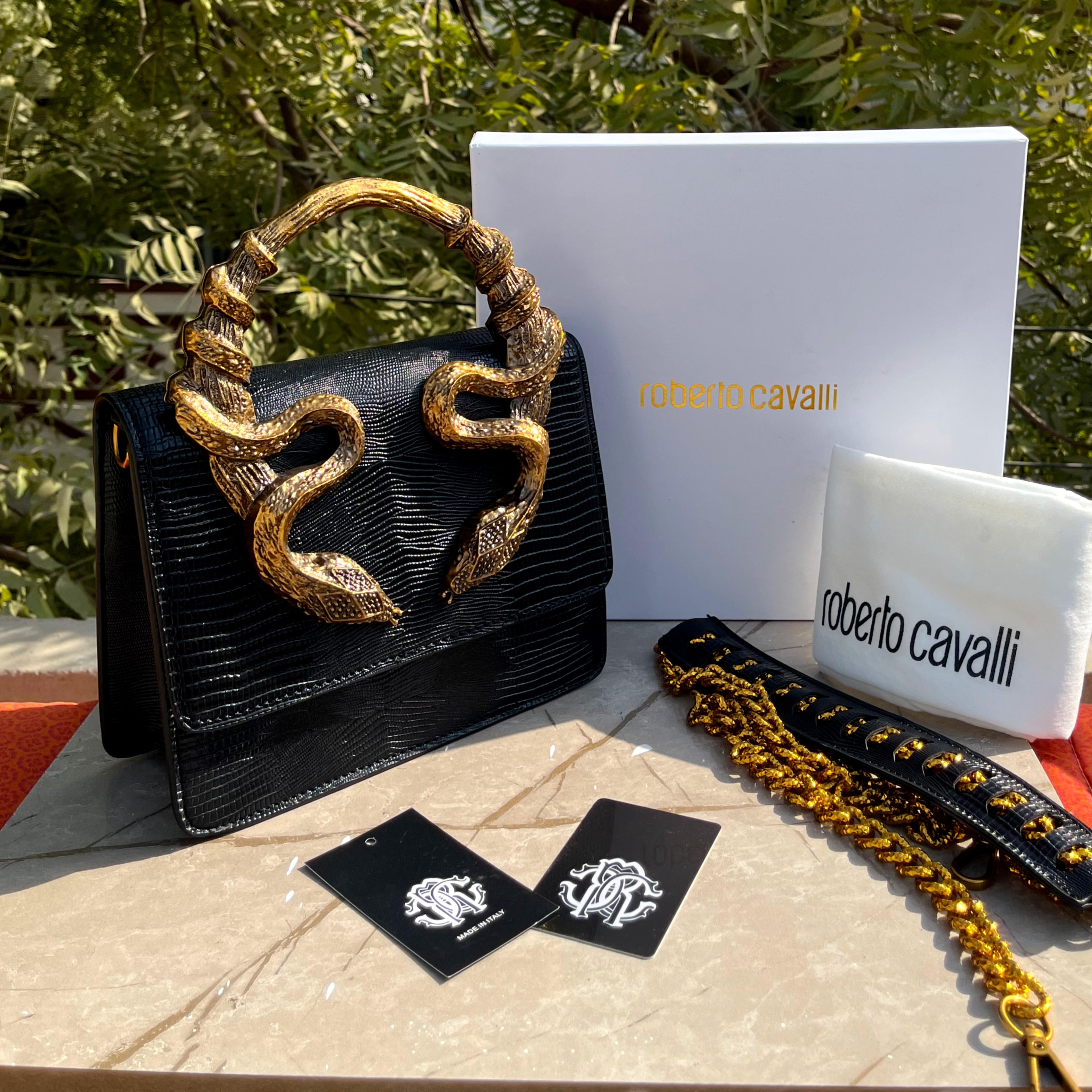 Roberto Cavalli Borsa with Snake Handle