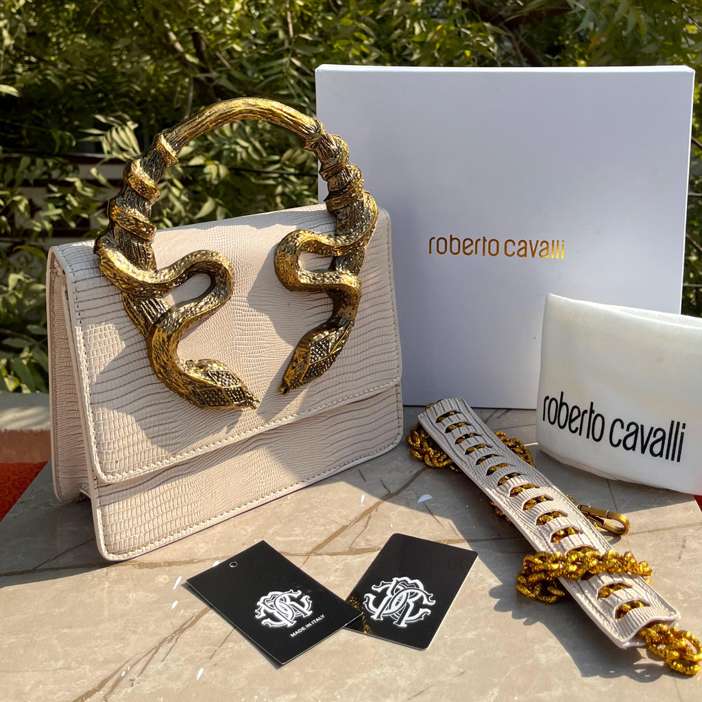 Roberto Cavalli Borsa with Snake Handle