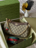 Gucci GG Supreme Crossbody Bag with Strawberry Charm and Web Strap