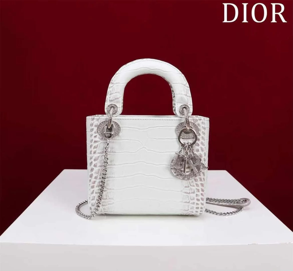Dior My ABCDior Lady Dior Bag in Crocodile-Effect Leather