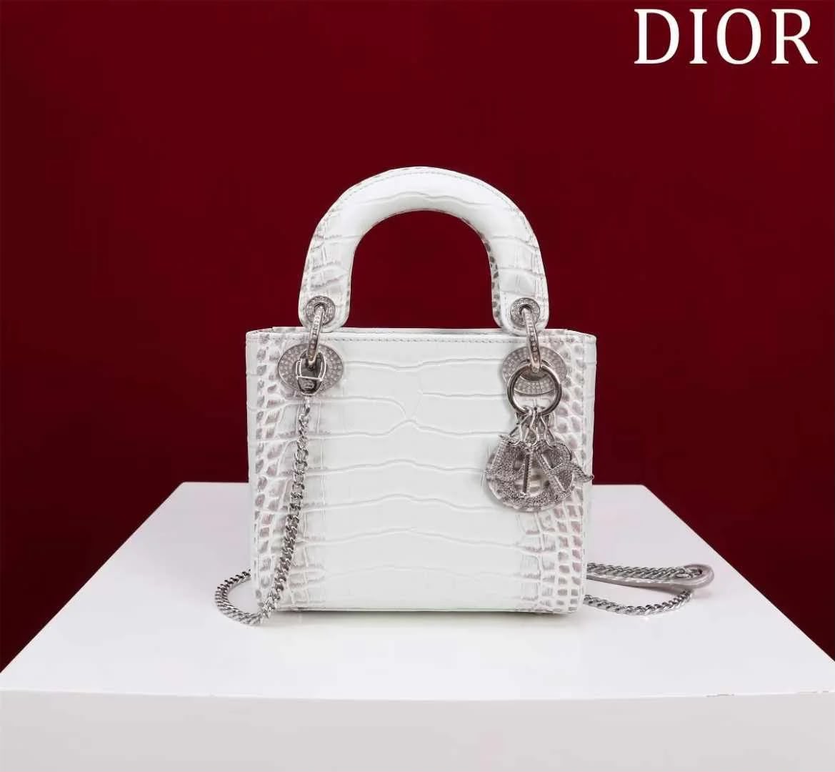 Dior My ABCDior Lady Dior Bag in Crocodile-Effect Leather