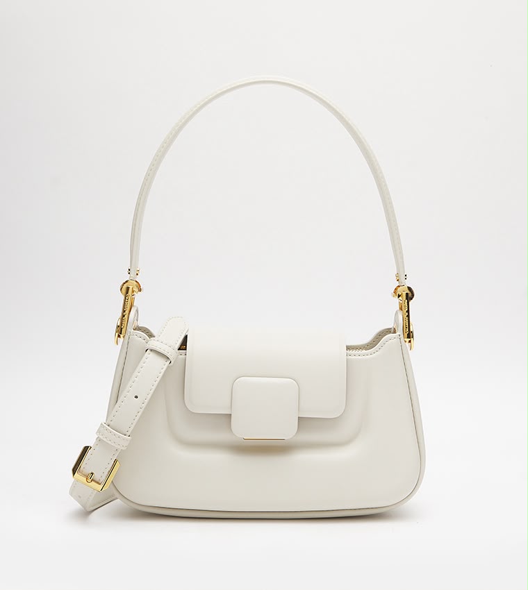 CHARLES & KEITH Curved Front Flap Crossbody Bag
